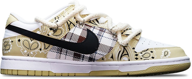 ナイキダンクロー レトロ 'TS ペイズリー ベージュ-ブラック' カスタムシューズ DV0833-100(TeamT-腰果花米白S-BOX) Order ナイキダンクロー レトロ 'TS ペイズリー ベージュ-ブラック' カスタムシューズ DV0833-100(TeamT-腰果花米白S-BOX)