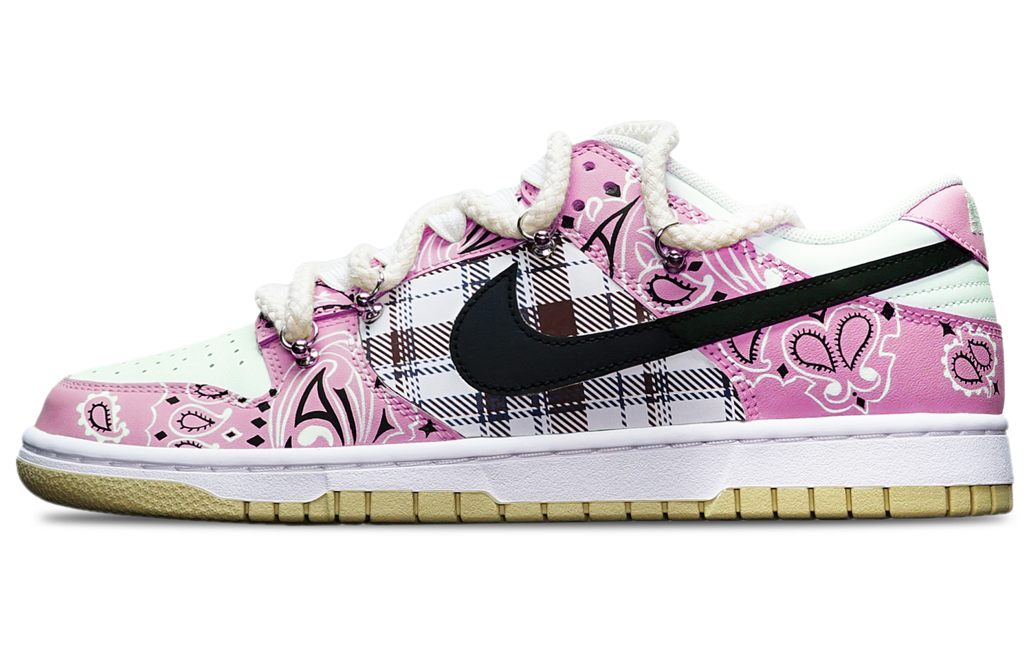 Buy ナイキ ダンク ロー レトロ "TSプレイドペイズリー" DV0833-100(TeamT-腰果花红白S-BOX)