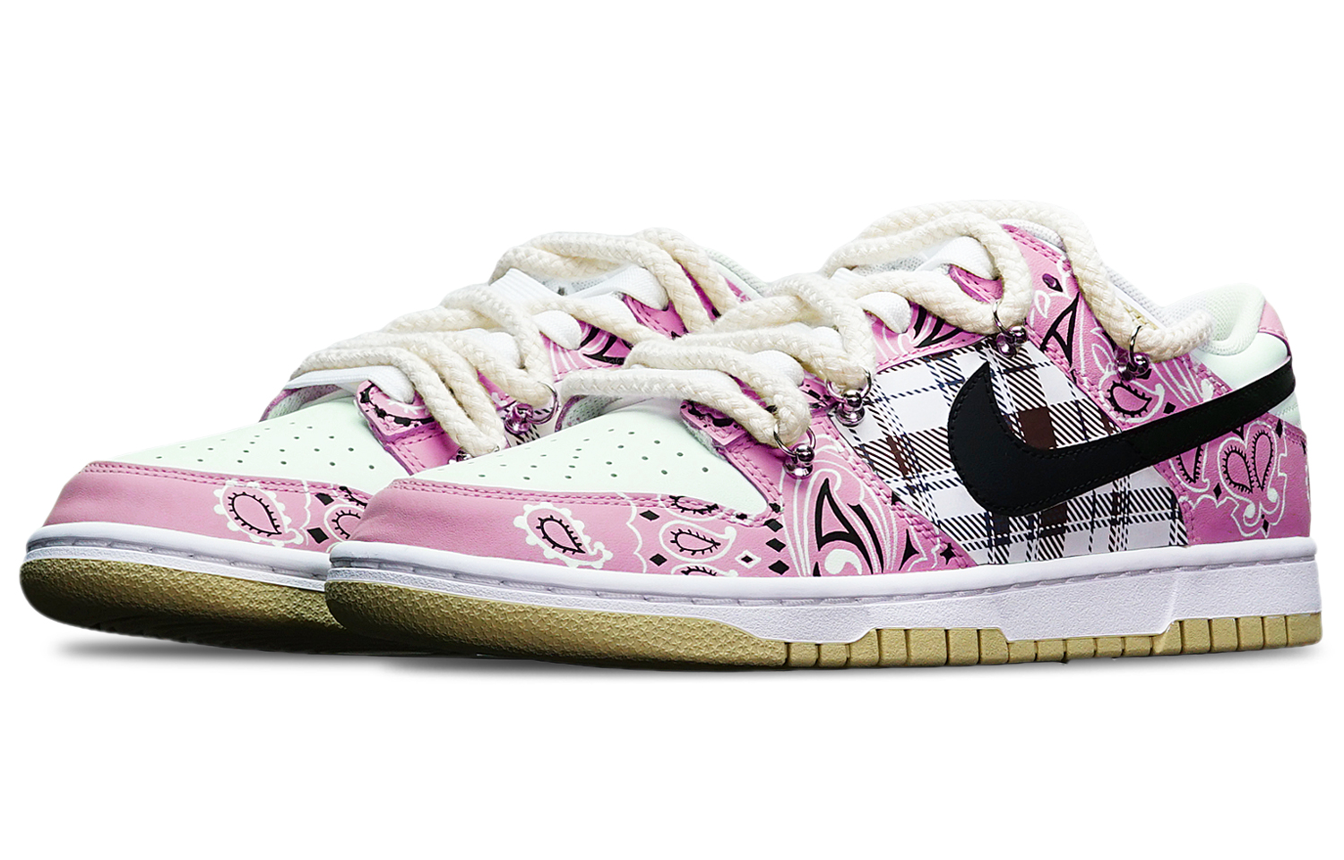 Lookbook ナイキ ダンク ロー レトロ "TSプレイドペイズリー" DV0833-100(TeamT-腰果花红白S-BOX)