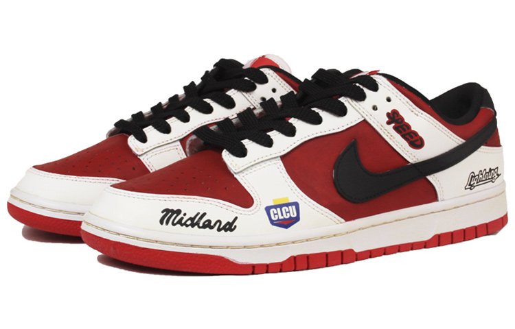 Lookbook 【定制球鞋】 Nike Dunk Low Retro "University Red" CL 反轉白紅 機能Vibe風 氧化刷痕做舊 字母圖標 低幫 板鞋 男款 紅白黑