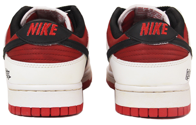 Purchase 【定制球鞋】 Nike Dunk Low Retro "University Red" CL 反轉白紅 機能Vibe風 氧化刷痕做舊 字母圖標 低幫 板鞋 男款 紅白黑