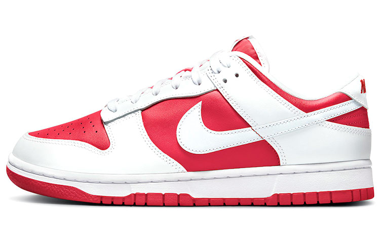 Details for 【定制球鞋】 Nike Dunk Low Retro "University Red" CL 反轉白紅 機能Vibe風 氧化刷痕做舊 字母圖標 低幫 板鞋 男款 紅白黑