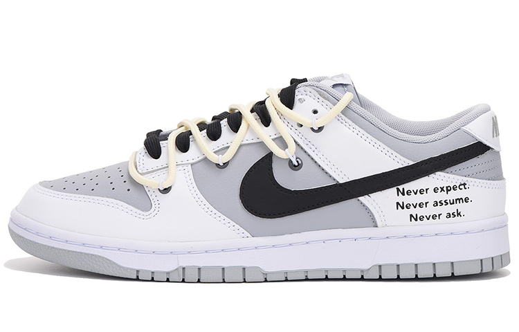 Buy 【定製球鞋】Nike Dunk Low Retro 情人節主題 簡約字母 解構 高街 特殊禮盒 低幫 板鞋 男款 灰白