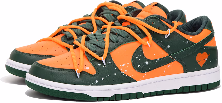 【客製球鞋】Nike Dunk Low Retro 情人節主題 愛心 解構 高街 低幫 板鞋 男款 綠橙 Lookbook 【客製球鞋】Nike Dunk Low Retro 情人節主題 愛心 解構 高街 低幫 板鞋 男款 綠橙