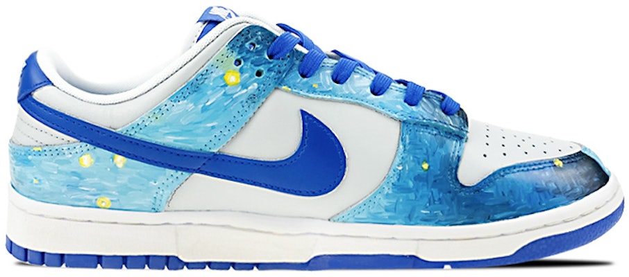 【定制球鞋】 Nike Dunk Low Retro 是在玩鞋 梵高 羅納河畔星夜 油畫 做舊 低幫 板鞋 男款 藍白 Order 【定制球鞋】 Nike Dunk Low Retro 是在玩鞋 梵高 羅納河畔星夜 油畫 做舊 低幫 板鞋 男款 藍白