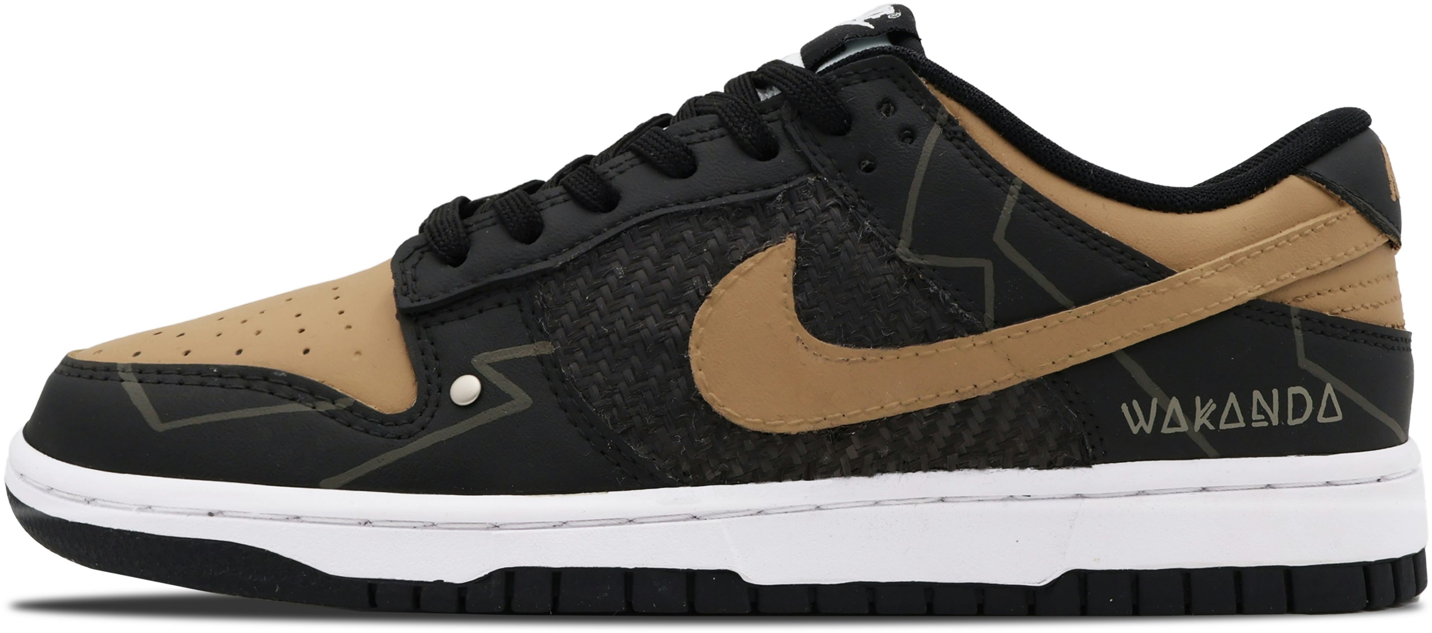 custom-shoes-nike-dunk-low-retro-wakanda-black-gold