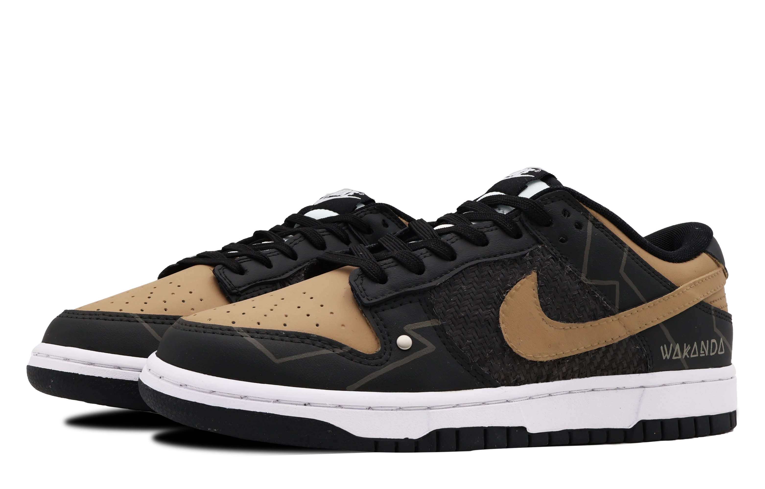 Lookbook [定制鞋] 耐克Dunk低帮复古'瓦坎达黑金' DD1391-100(Team53-男款瓦坎达)