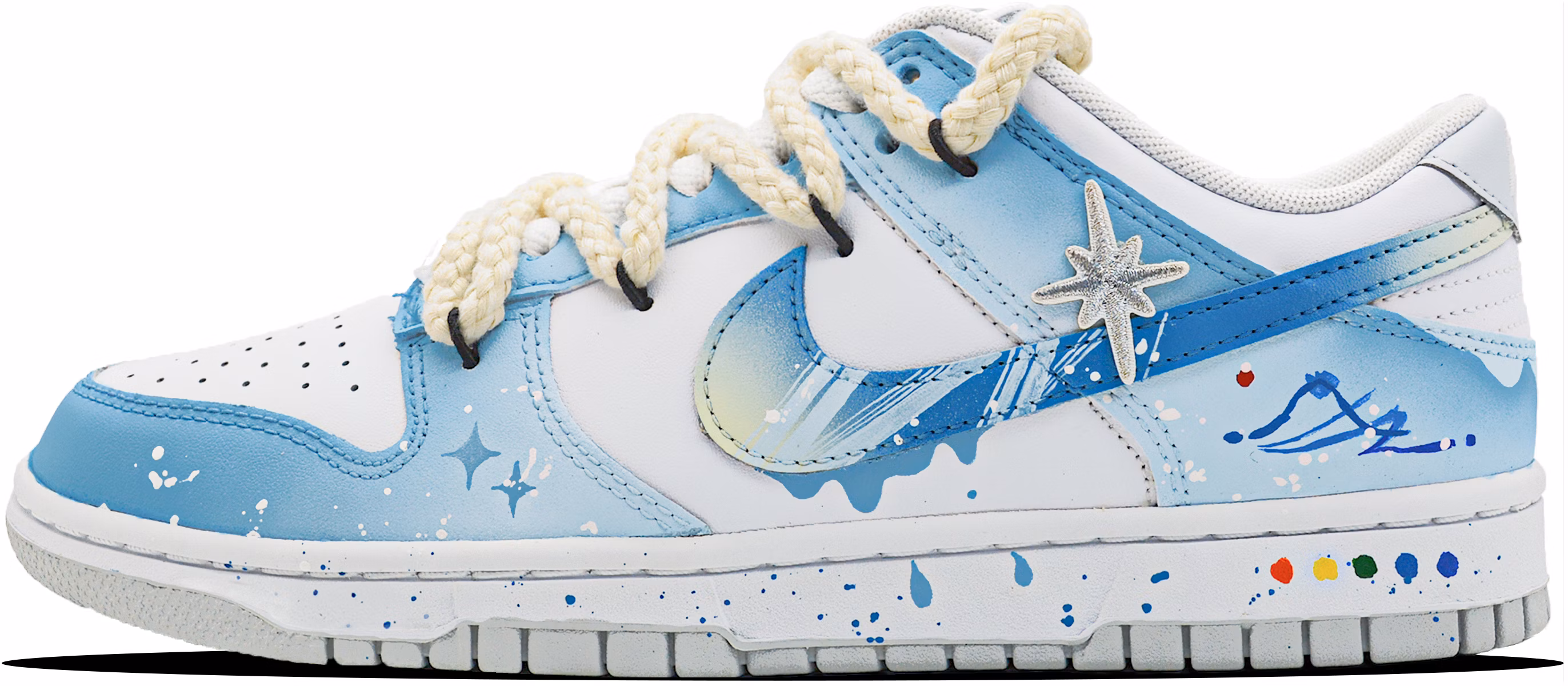 custom-shoes-nike-dunk-low-retro-white-blue-summer-fresh