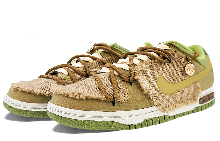 Lookbook [Sneakers Custom] Nike Dunk Low Retro 'Putih Coklat Hijau' DM0583-800(Team40-男款复古时代棕绿白)