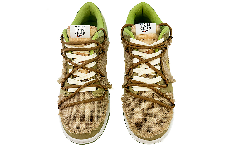 Shop [Sneakers Custom] Nike Dunk Low Retro 'Putih Coklat Hijau' DM0583-800(Team40-男款复古时代棕绿白)