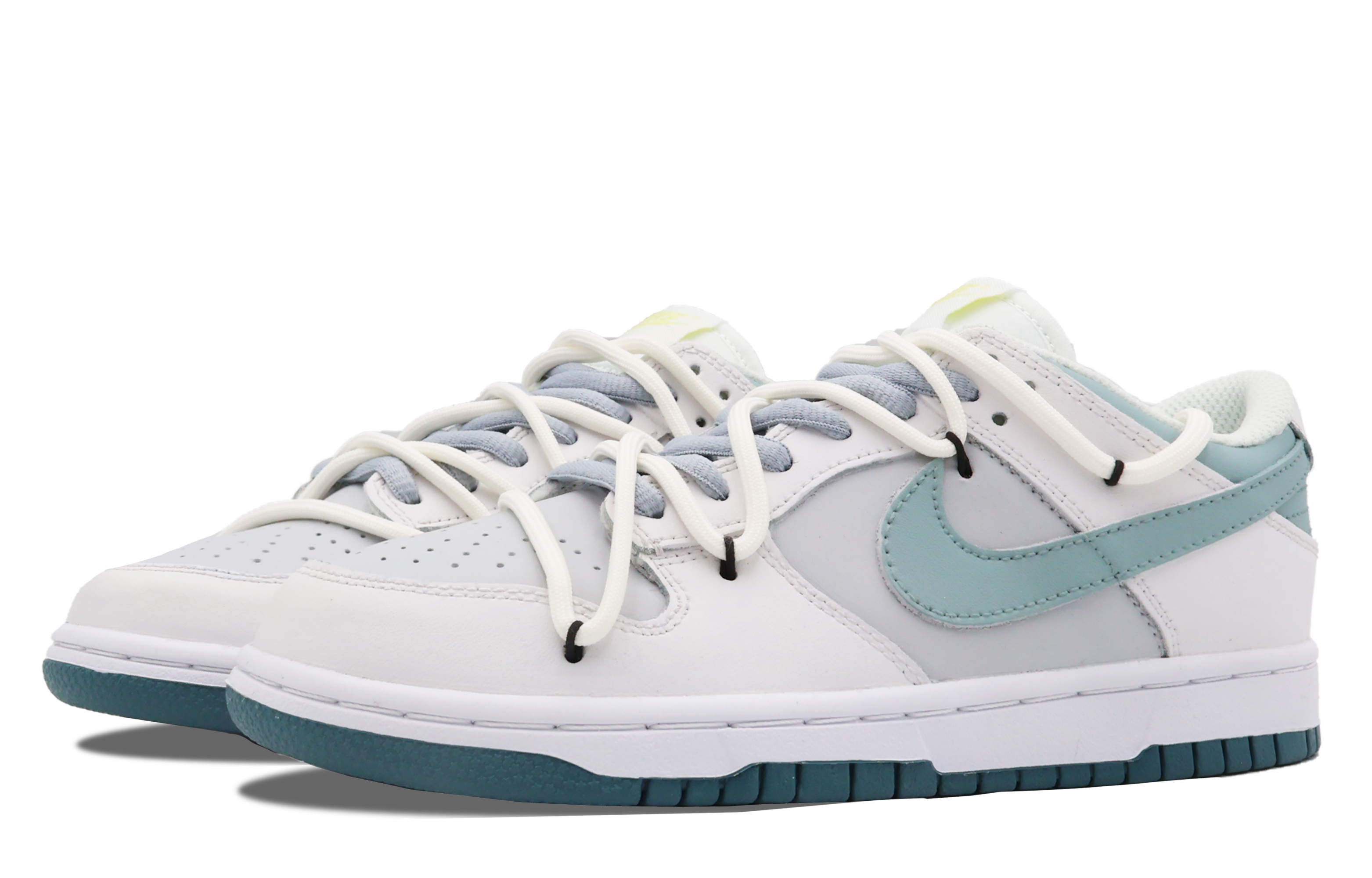Lookbook [Zapatillas Personalizadas] Nike Dunk Low Retro 'Blanco Verde' FD9911-101(Team53-女款白露)