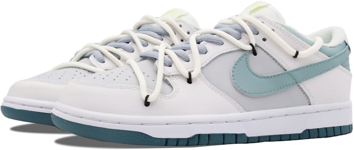 【客製球鞋】 Nike Dunk Low Retro 白露 高級 簡約 百搭 結構 低筒 滑板鞋 GS 白青色 Lookbook 【客製球鞋】 Nike Dunk Low Retro 白露 高級 簡約 百搭 結構 低筒 滑板鞋 GS 白青色