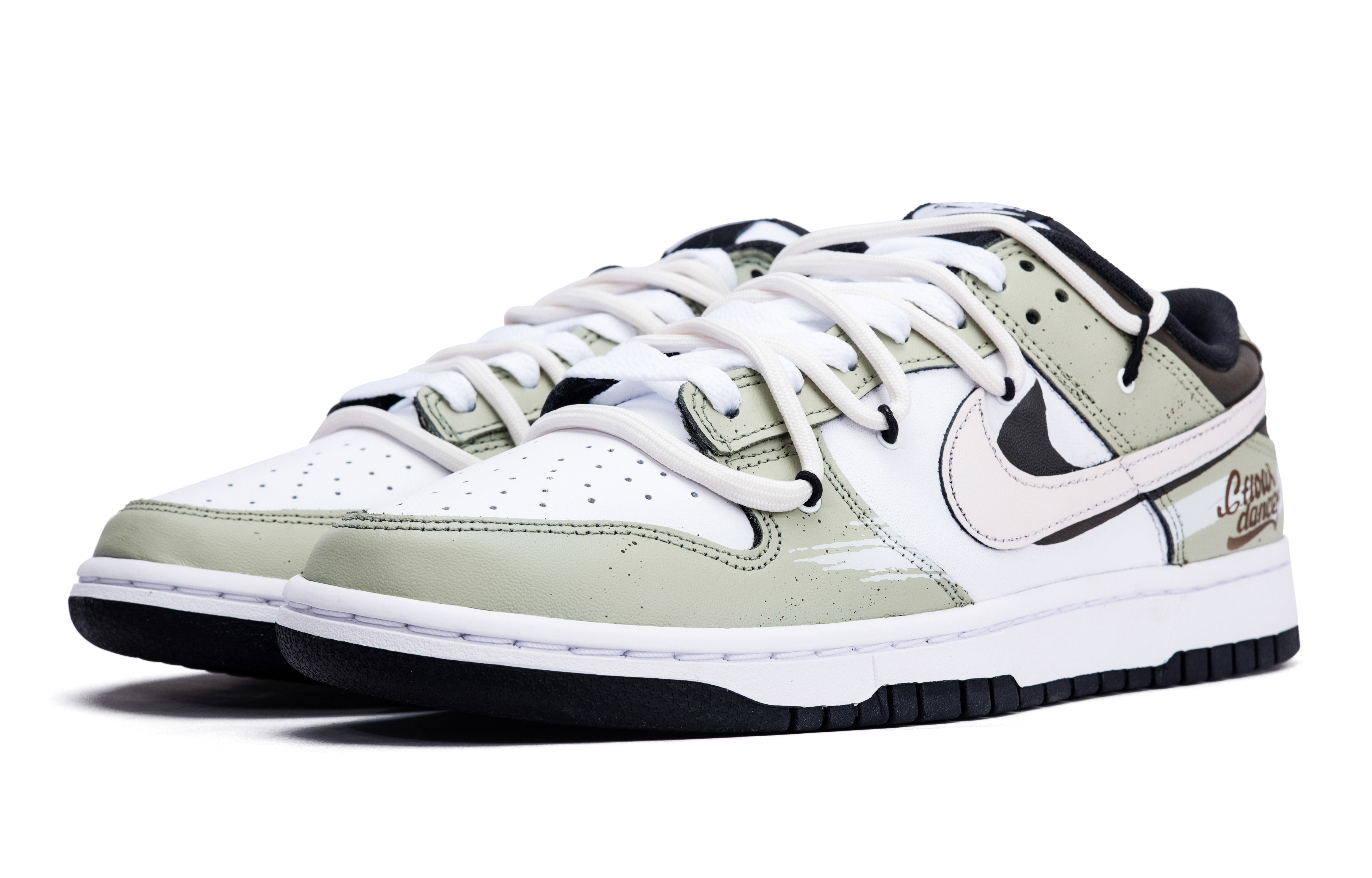 Lookbook [定制鞋] 耐克Dunk Low复古‘白绿’ DD1391-100(Team44-末日废土)