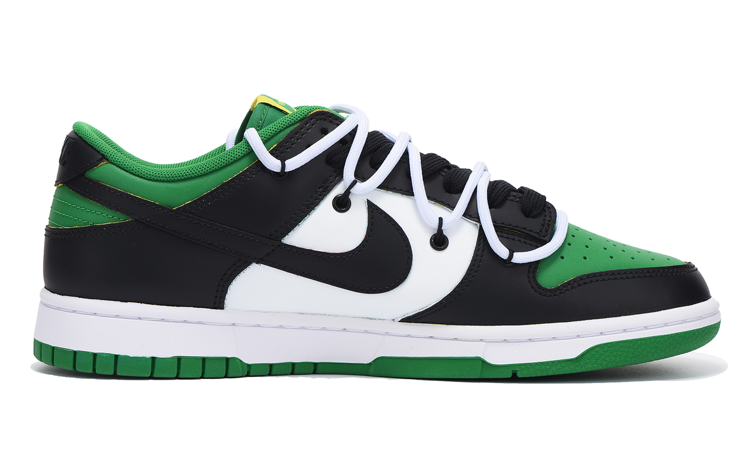 Order [Sepatu Kustom] Nike Dunk Low Retro 'Putih Hijau Dekonstruksi' DV0833-300(Team拾伍-男款白绿字母SBOX)
