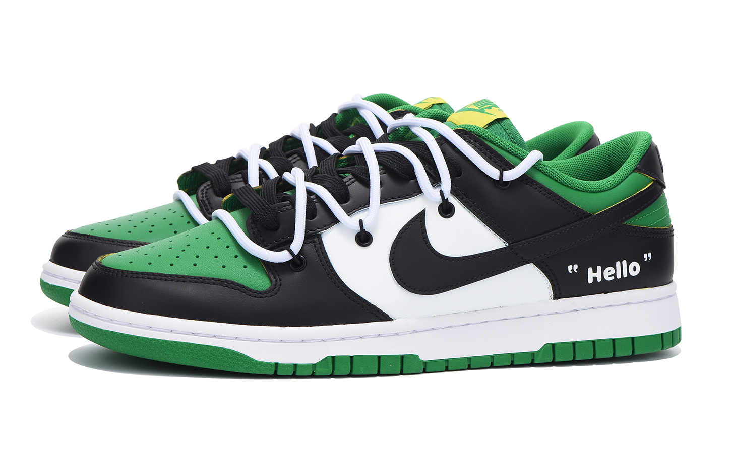 Lookbook [Sepatu Kustom] Nike Dunk Low Retro 'Putih Hijau Dekonstruksi' DV0833-300(Team拾伍-男款白绿字母SBOX)