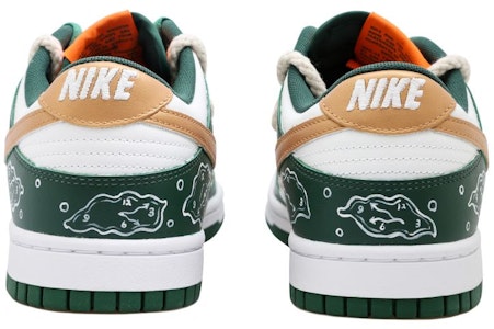 【訂製球鞋】Nike Dunk Low Retro 麻繩 手繪 塗鴉 時鐘 泡泡 解構風 低筒 板鞋 男款 白綠金 Shop 【訂製球鞋】Nike Dunk Low Retro 麻繩 手繪 塗鴉 時鐘 泡泡 解構風 低筒 板鞋 男款 白綠金