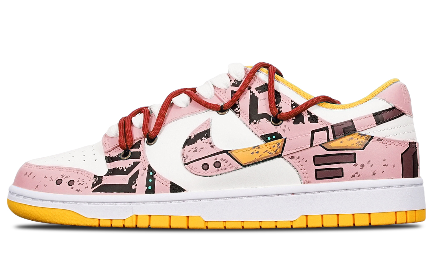 Buy [カスタムシューズ] ナイキ ダンク ロー レトロ 'ホワイトガンダム サイバーパンク' DD1391-702(TeamT-战损II藕白S-BOX)