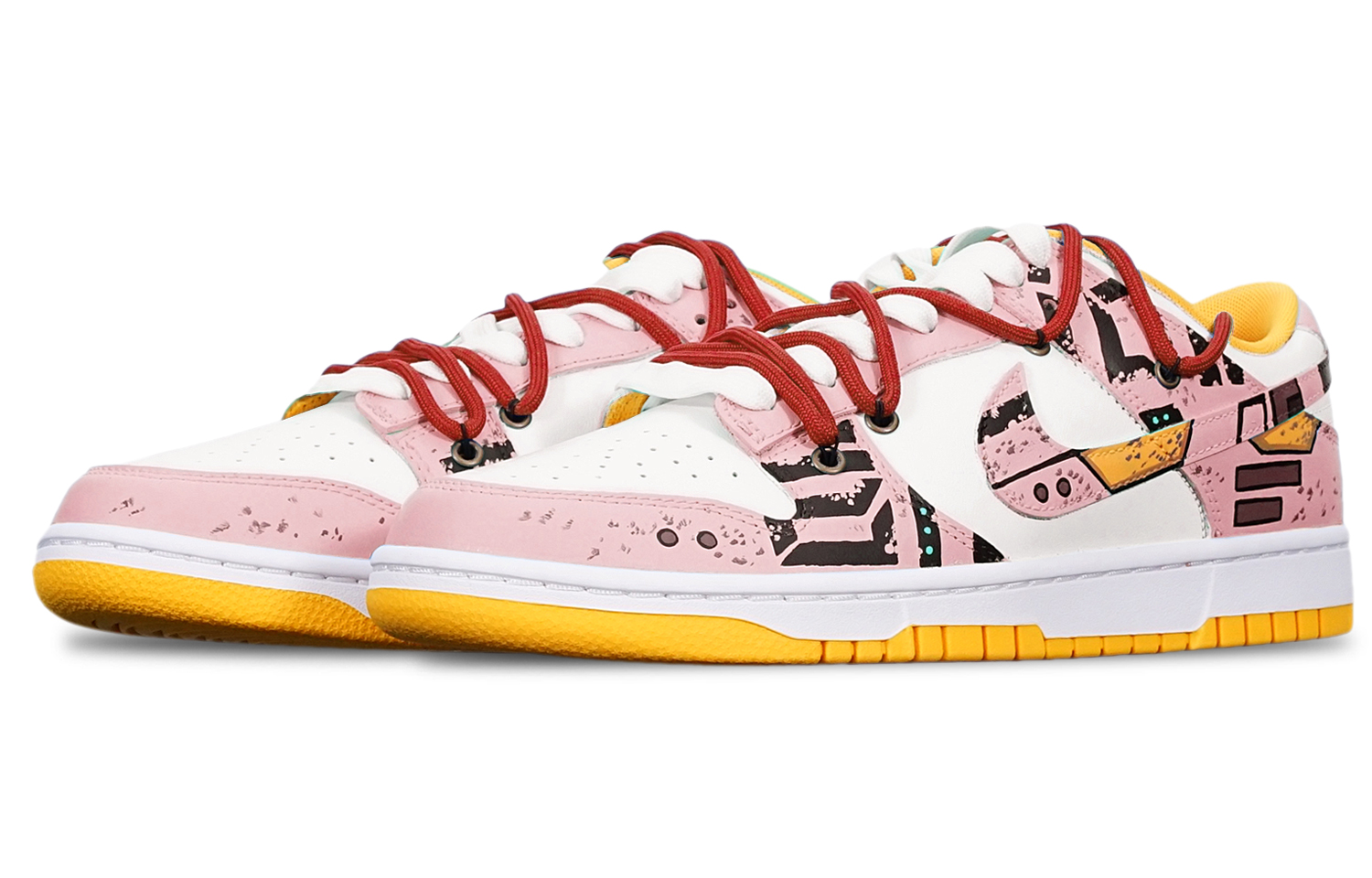 Lookbook [カスタムシューズ] ナイキ ダンク ロー レトロ 'ホワイトガンダム サイバーパンク' DD1391-702(TeamT-战损II藕白S-BOX)