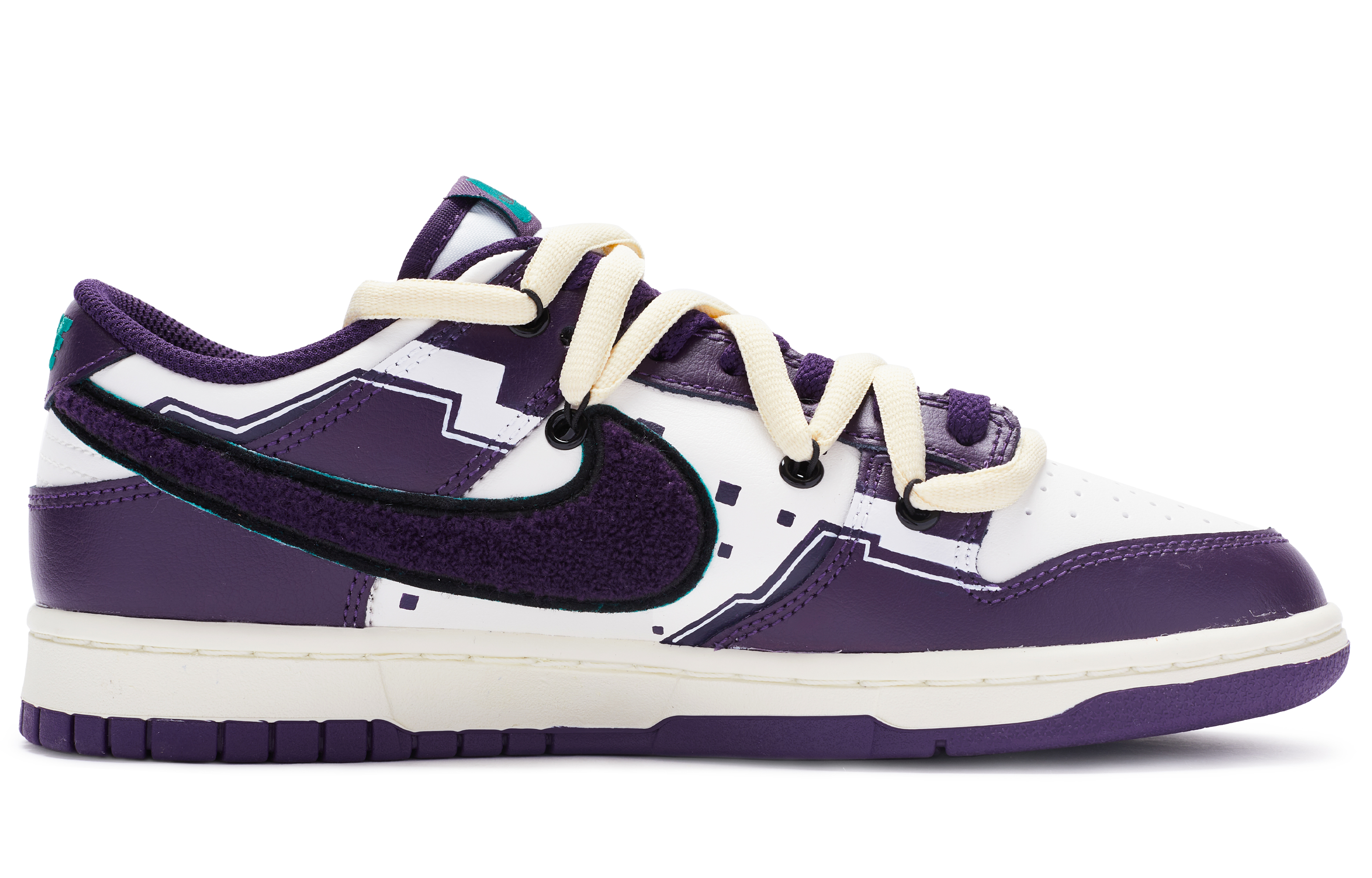 Order [Sepatu Kustom] Nike Dunk Low Retro 'Putih Ungu' DQ7683-100(TeamR-男款惑音白紫)