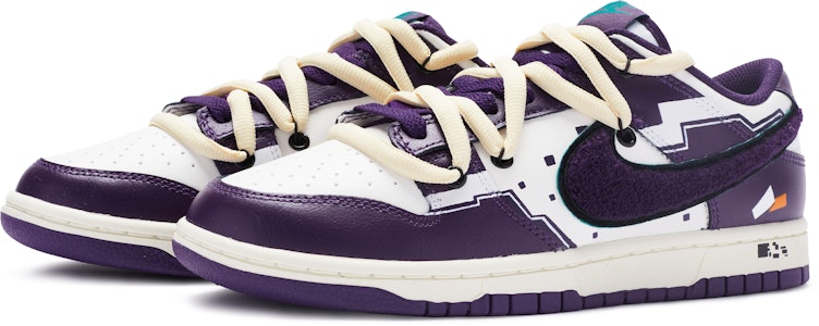 나이키 덩크 로우 레트로 '화이트 퍼플' (커스텀) DQ7683-100(TeamR-男款惑音白紫) Lookbook 나이키 덩크 로우 레트로 '화이트 퍼플' (커스텀) DQ7683-100(TeamR-男款惑音白紫)