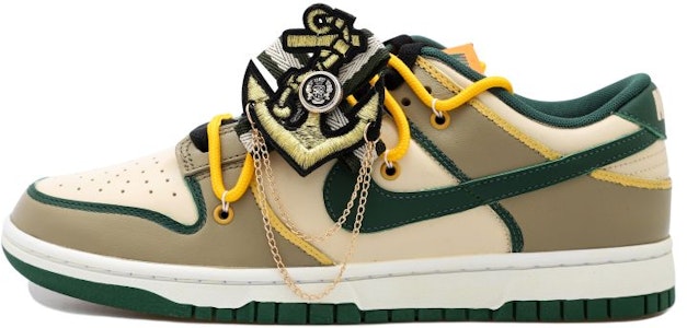 【定製球鞋】Nike Dunk Low Retro 水手 學院風 勳章 鏈條 做舊 解構風 低幫 板鞋 男款 黃綠 Buy 【定製球鞋】Nike Dunk Low Retro 水手 學院風 勳章 鏈條 做舊 解構風 低幫 板鞋 男款 黃綠