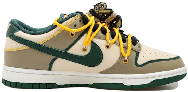 【定製球鞋】Nike Dunk Low Retro 水手 學院風 勳章 鏈條 做舊 解構風 低幫 板鞋 男款 黃綠 Order 【定製球鞋】Nike Dunk Low Retro 水手 學院風 勳章 鏈條 做舊 解構風 低幫 板鞋 男款 黃綠
