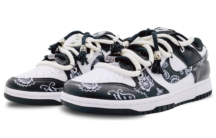 [Custom Shoes] Nike Dunk Low Retro Black White 'Hip Hop Cool Cashew Blossom with Metallic Dubrae' 圖 3