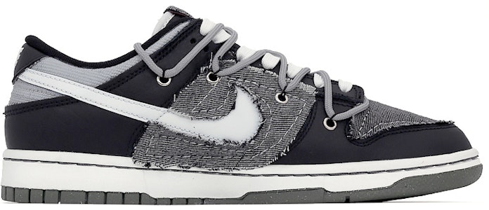 ナイキ ダンク LOW レトロPRM 黒灰 (カスタム) DM0108-001(team肆-缝纫牛仔布解构) Order ナイキ ダンク LOW レトロPRM 黒灰 (カスタム) DM0108-001(team肆-缝纫牛仔布解构)