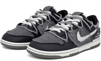 ナイキ ダンク LOW レトロPRM 黒灰 (カスタム) DM0108-001(team肆-缝纫牛仔布解构) Lookbook ナイキ ダンク LOW レトロPRM 黒灰 (カスタム) DM0108-001(team肆-缝纫牛仔布解构)