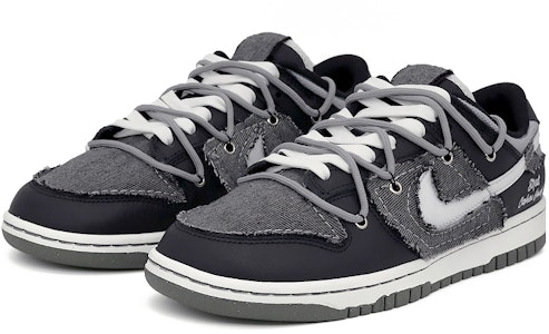 ナイキ ダンク LOW レトロPRM 黒灰 (カスタム) DM0108-001(team肆-缝纫牛仔布解构) Lookbook ナイキ ダンク LOW レトロPRM 黒灰 (カスタム) DM0108-001(team肆-缝纫牛仔布解构)