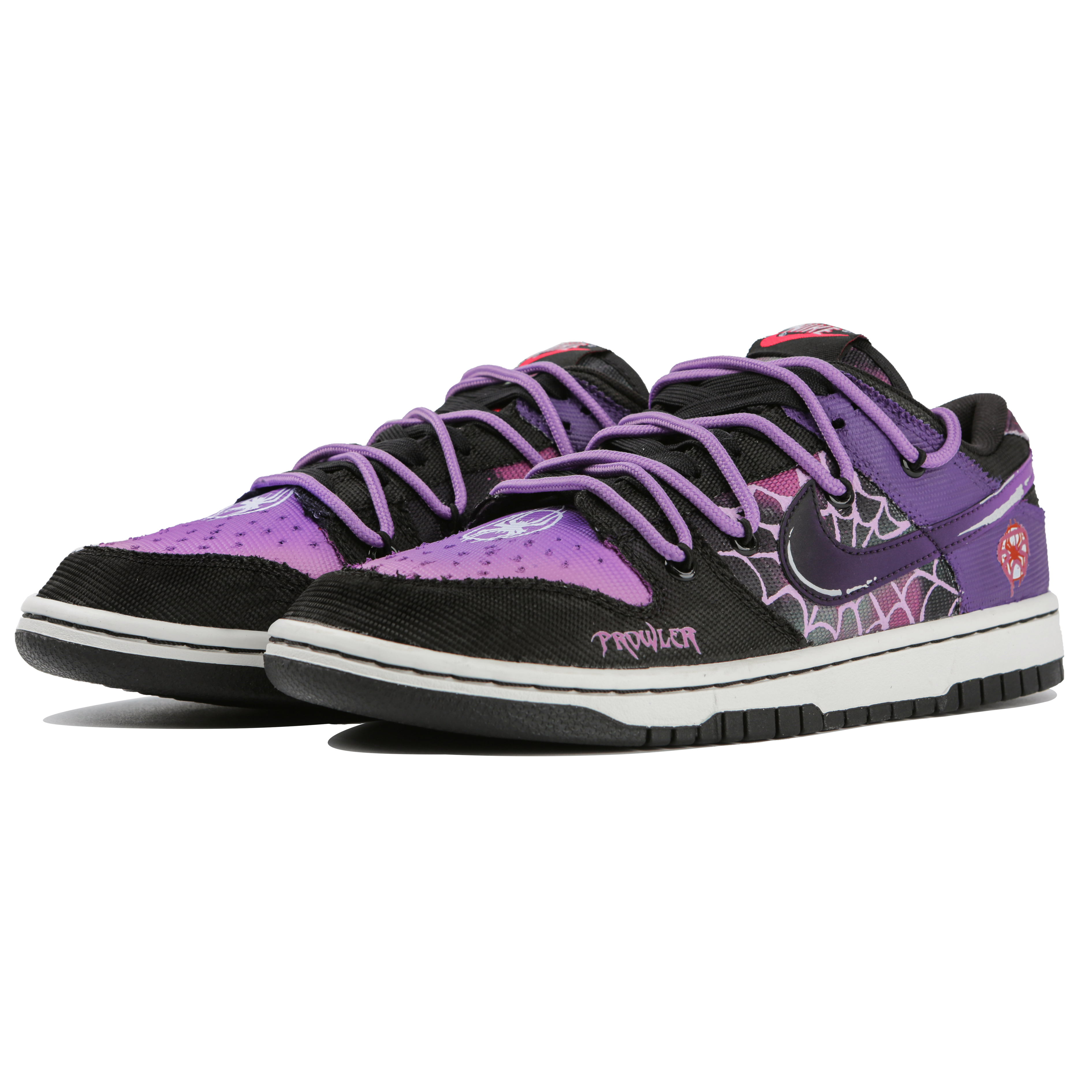 Lookbook [Zapatos Personalizados] Nike Dunk Low Retro PRM 'Negro Morado' DM0108-002(Team4-男款蜘蛛网)