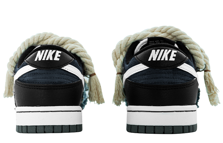 Shop Zapatillas Nike Dunk Low Retro PRM 'Negro Blanco Cáñamo Asimétrico' DM0108-001(Team肆-DUNK牛仔拼接缝布Q)