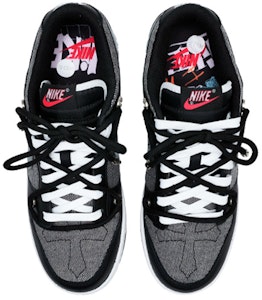 【定製球鞋】Nike Dunk Low Retro PRM 十字架 牛仔布 銀飾 解構綁帶 哥德風 低幫 板鞋 男款 黑灰 Shop 【定製球鞋】Nike Dunk Low Retro PRM 十字架 牛仔布 銀飾 解構綁帶 哥德風 低幫 板鞋 男款 黑灰