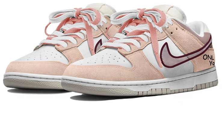【定制球鞋】Nike Dunk Low Retro PRM 復古 桃桃烏龍 低幫 板鞋 男款 粉白 Lookbook 【定制球鞋】Nike Dunk Low Retro PRM 復古 桃桃烏龍 低幫 板鞋 男款 粉白