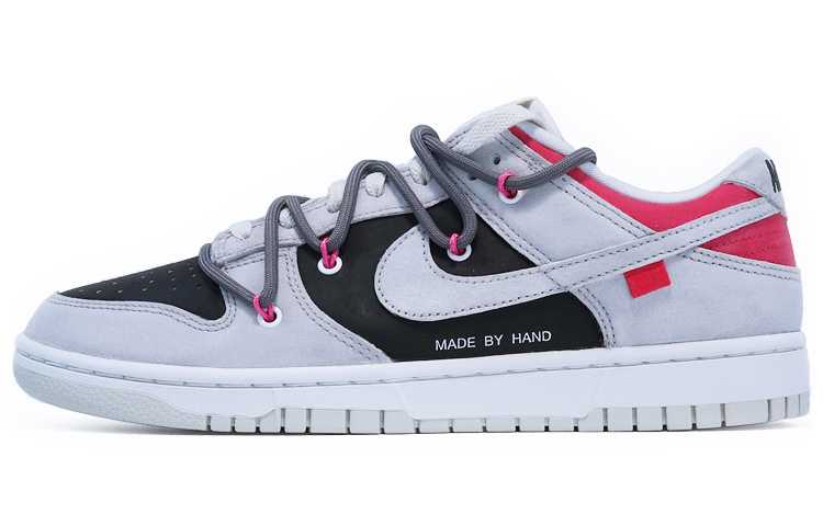Buy 【訂製球鞋】 Nike Dunk Low Retro PRM Vast Grey 文字 校園風 氧化 紅色皮牌 簡約 手工做舊 復古 休閒 低幫 板鞋 男款 黑灰紅