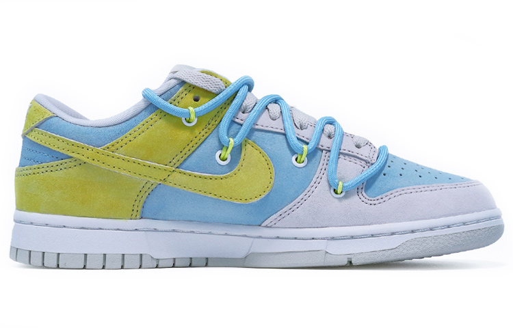 Order [Kasur Customized] Nike Dunk Low Retro PRM 'Kelabu Biru Kuning Luas' DD8338-001(TeamTen-男款青春活力黄蓝)
