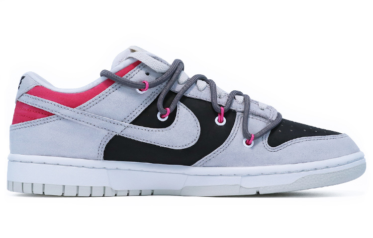 Order 【訂製球鞋】 Nike Dunk Low Retro PRM Vast Grey 文字 校園風 氧化 紅色皮牌 簡約 手工做舊 復古 休閒 低幫 板鞋 男款 黑灰紅
