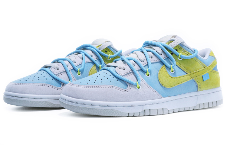 Lookbook [Kasur Customized] Nike Dunk Low Retro PRM 'Kelabu Biru Kuning Luas' DD8338-001(TeamTen-男款青春活力黄蓝)