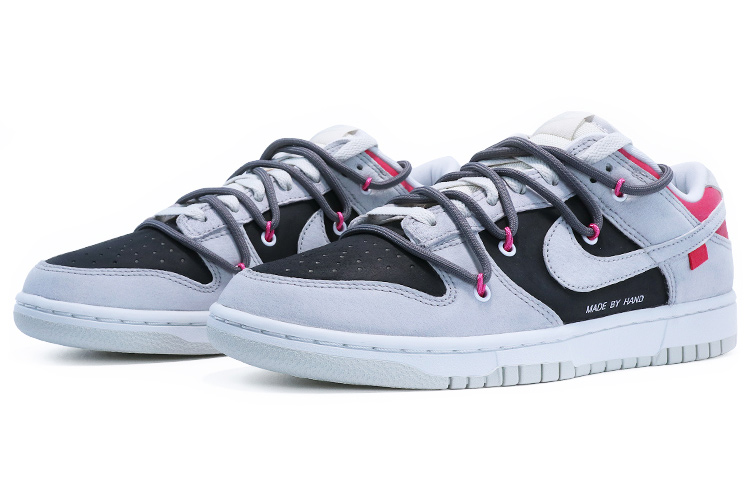 Lookbook 【訂製球鞋】 Nike Dunk Low Retro PRM Vast Grey 文字 校園風 氧化 紅色皮牌 簡約 手工做舊 復古 休閒 低幫 板鞋 男款 黑灰紅