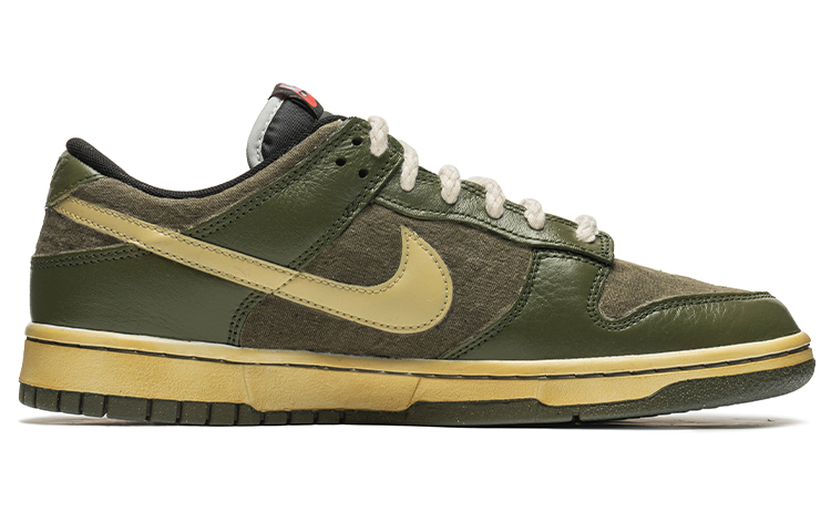 Order 【定制球鞋】Nike Dunk Low Retro 野鶴製造 PRM 勝利 貼布 解構雙鞋帶 麻製布面 耐磨 低幫 板鞋 男款 綠色