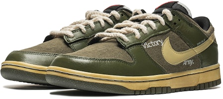 【定制球鞋】Nike Dunk Low Retro 野鶴製造 PRM 勝利 貼布 解構雙鞋帶 麻製布面 耐磨 低幫 板鞋 男款 綠色 Lookbook 【定制球鞋】Nike Dunk Low Retro 野鶴製造 PRM 勝利 貼布 解構雙鞋帶 麻製布面 耐磨 低幫 板鞋 男款 綠色