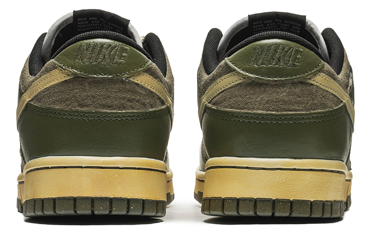 Shop 【定制球鞋】Nike Dunk Low Retro 野鶴製造 PRM 勝利 貼布 解構雙鞋帶 麻製布面 耐磨 低幫 板鞋 男款 綠色