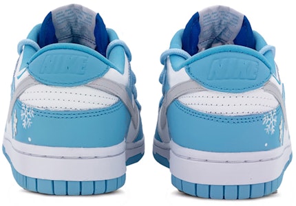 【定制球鞋】 Nike Dunk Low Retro QS "Argon" 解構鞋帶 高街 藍色生死戀 雪花刺繡貼 低幫 板鞋 男女同款 藍白色 Shop 【定制球鞋】 Nike Dunk Low Retro QS "Argon" 解構鞋帶 高街 藍色生死戀 雪花刺繡貼 低幫 板鞋 男女同款 藍白色