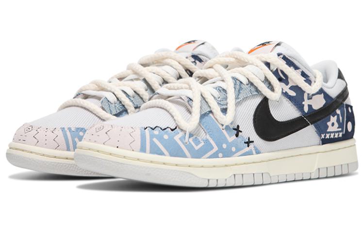 Lookbook [Zapatillas Personalizadas] Nike Dunk Low Retro SE 'Denim Gris Azul Paisley' DO9776-001(Team24-男款蓝染)