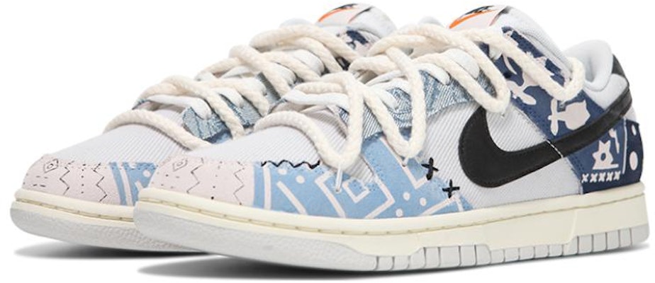 【訂製球鞋】Nike Dunk Low Retro SE 藍染 刺繡 牛仔布 腰果花 民族風 低筒 板鞋 男款 灰藍 Lookbook 【訂製球鞋】Nike Dunk Low Retro SE 藍染 刺繡 牛仔布 腰果花 民族風 低筒 板鞋 男款 灰藍