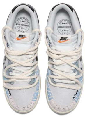 【訂製球鞋】Nike Dunk Low Retro SE 藍染 刺繡 牛仔布 腰果花 民族風 低筒 板鞋 男款 灰藍 Shop 【訂製球鞋】Nike Dunk Low Retro SE 藍染 刺繡 牛仔布 腰果花 民族風 低筒 板鞋 男款 灰藍