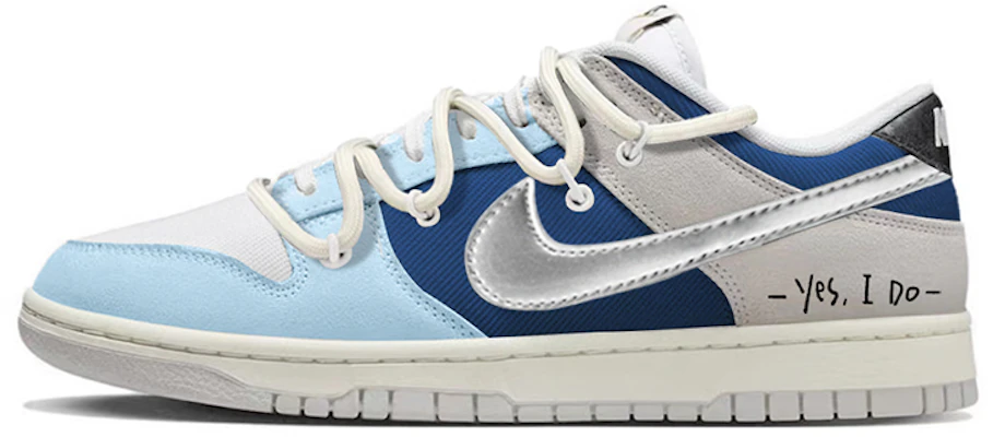 【定制球鞋】Nike Dunk Low Retro SE 皇家藍 海洋 銀勾 解構綁帶 高街 低幫 板鞋 男款 灰藍色 Buy 【定制球鞋】Nike Dunk Low Retro SE 皇家藍 海洋 銀勾 解構綁帶 高街 低幫 板鞋 男款 灰藍色