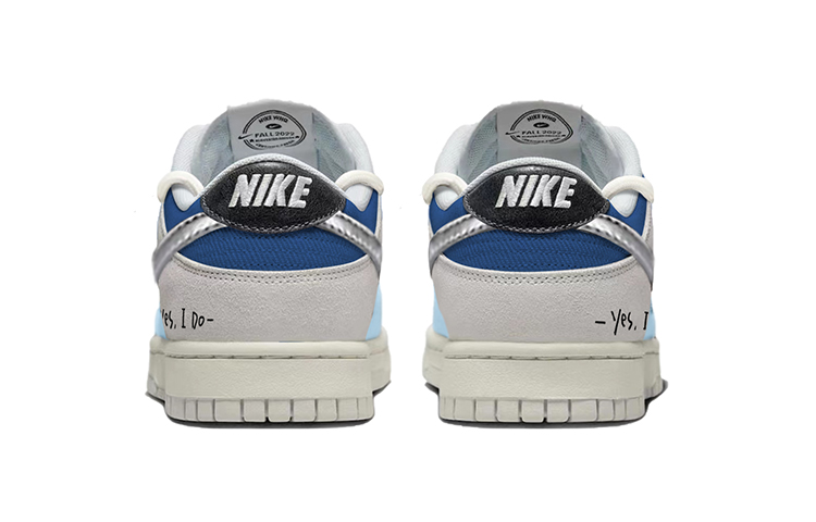 Shop 【定制球鞋】Nike Dunk Low Retro SE 皇家藍 海洋 銀勾 解構綁帶 高街 低幫 板鞋 男款 灰藍色