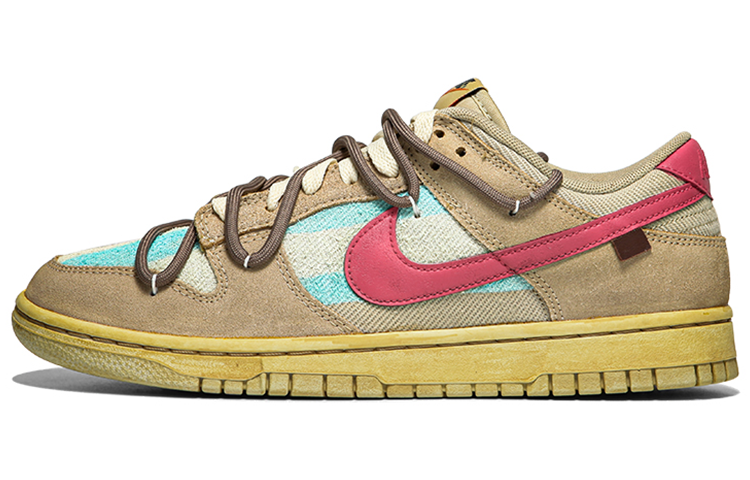 Buy [Sneakers Kustom] Nike Dunk Low Retro SE 'Piala Dunia Argentina Garis Pink Coklat' DO9776-001(Teamfour-男款阿根廷条纹)