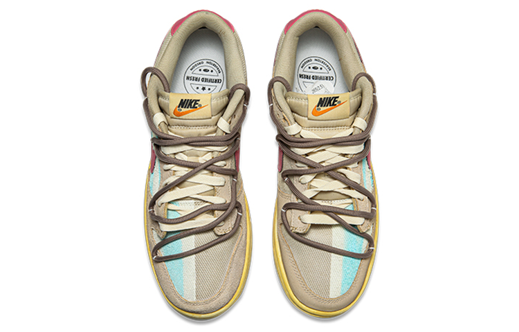 Shop [Sneakers Kustom] Nike Dunk Low Retro SE 'Piala Dunia Argentina Garis Pink Coklat' DO9776-001(Teamfour-男款阿根廷条纹)